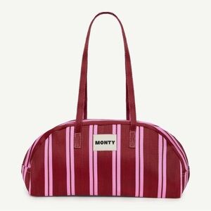 Striped Shoulder Bag - Red and Pink